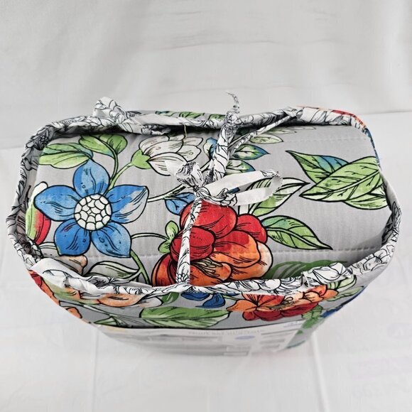 Mainstays Reversible Quilt Set In-a-Tote Full/Queen Grey Floral Bedding 4 PC Set - Picture 11 of 16